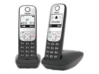GIGASET A690 Duo black hands-free phone book for 100 names and numbers illuminated black/white graphic display