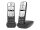 GIGASET A690 Duo black hands-free phone book for 100 names and numbers illuminated black/white graphic display
