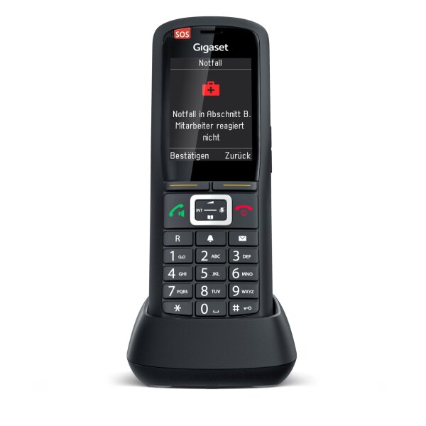 GIGASET PRO R700H protect PRO DECT handset 6.1 cm 2.4 inch display motion sensor SOS alarm button LED torch IP65 Bluetooth