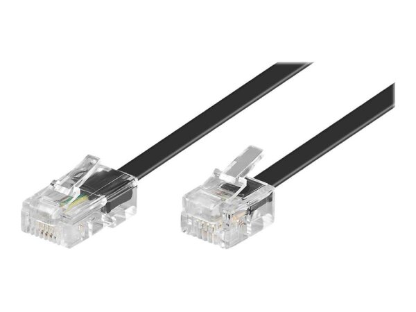 Telephone Connection Cable, RJ45 to RJ11, 15 m, Black